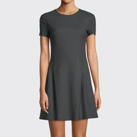 NWOT Theory Wool Corset Tee Dress in Dark Charcoal, Size 4 - Picture 2 of 7